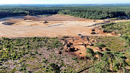 Das Grabungsgelände aus der Vogelperspektive