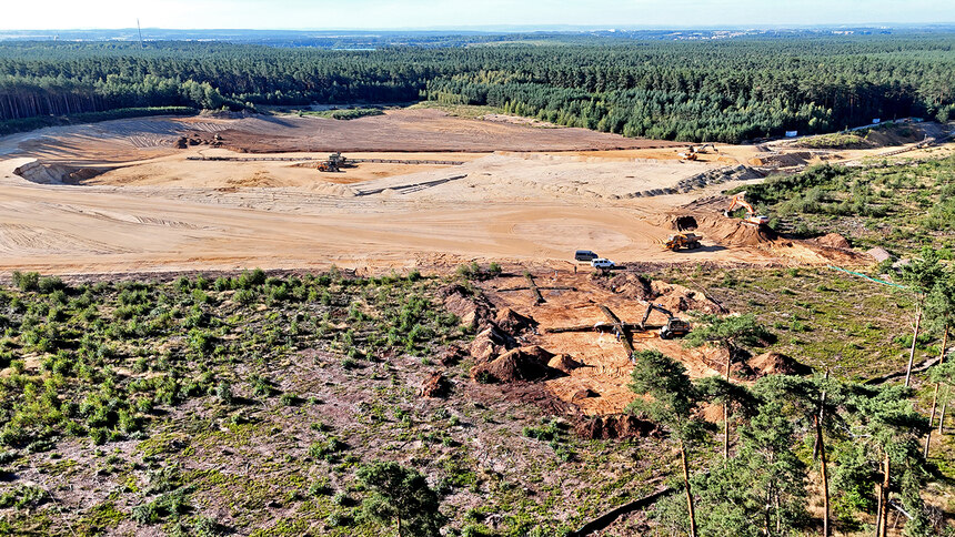 Das Grabungsgelände aus der Vogelperspektive
