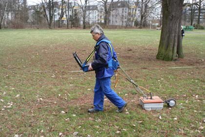 Untersuchungen mit dem Bodenradar.