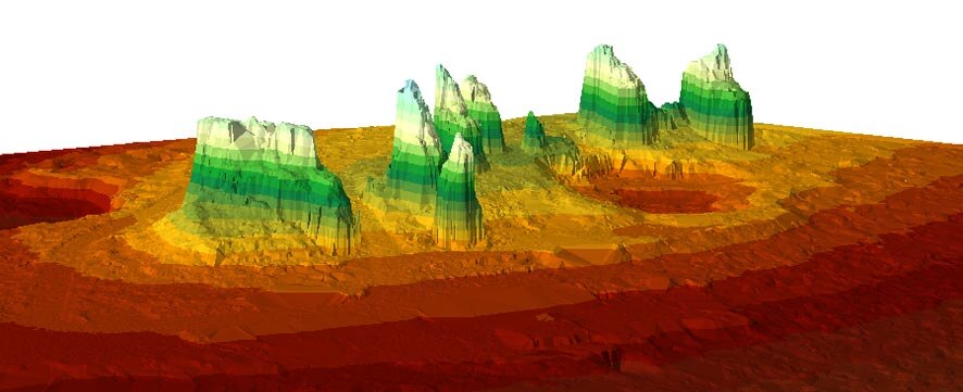 Archäologisches Denkmal: Greifensteine, Darstellung als 3D-Modell