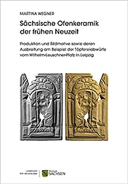 Das Titelbild des Buchs zeigt zwei Ansichten einer Ofenkachel mit der Allegorie der Luna - des Mondes - als eine Frau mit einem Stab, die in ihrer rechten Hand den Mond hält. 