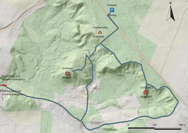 Plan der Wanderstrecke