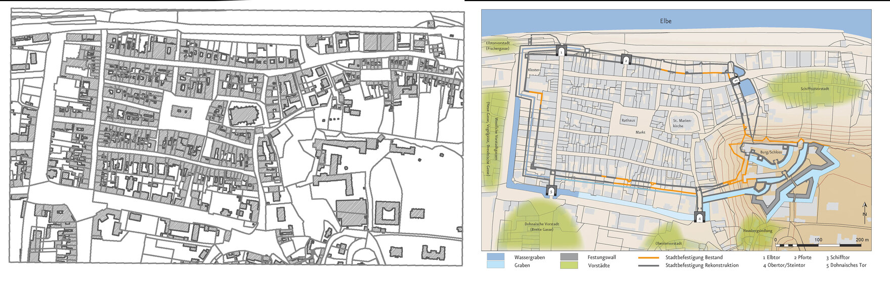 Nicht nur Fotos, auch Pläne, wie hier von der Pirnaer Altstadt, werden drucktauglich überarbeitet