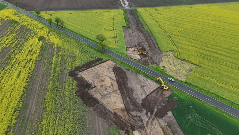 Drohnenaufnahme der Grabungsfläche