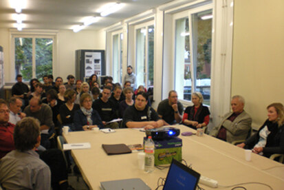 Teilnehmer des workshops in der Arbeitsstelle des Landesamtes für Archäologie in Leipzig